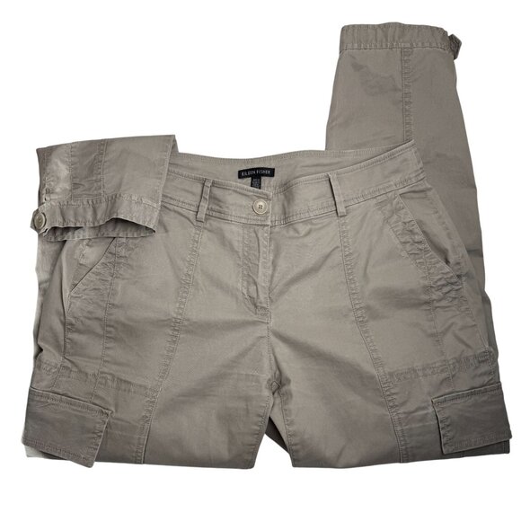 Eileen Fisher Pants Tapered Cargo Khaki Green Size 8 - Picture 4 of 8